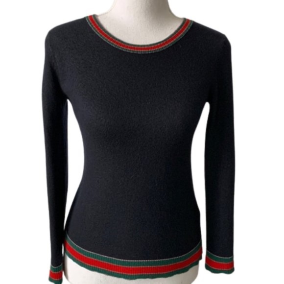 Gucci Web-Trimmed Crew Neck Pullover - Picture 6 of 6